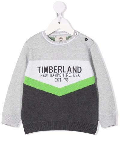 Timberland Babies' Logo Colour-block Sweatshirt In Grey