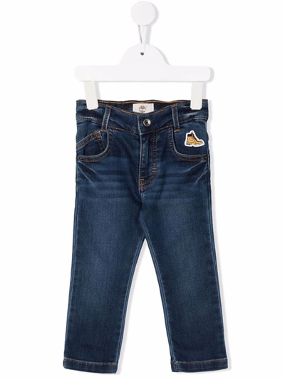 Timberland Babies' Logo-patch Straight-leg Jeans In Blue