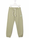 Acne Studios Kids' Mini Frack Face Patch Joggers In Green