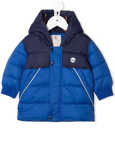 Timberland Babies' Water-repellent Hooded Puffer Jacket In Blue