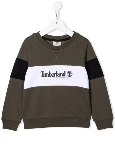 Timberland Colour-block Jersey Sweatshirt In Green