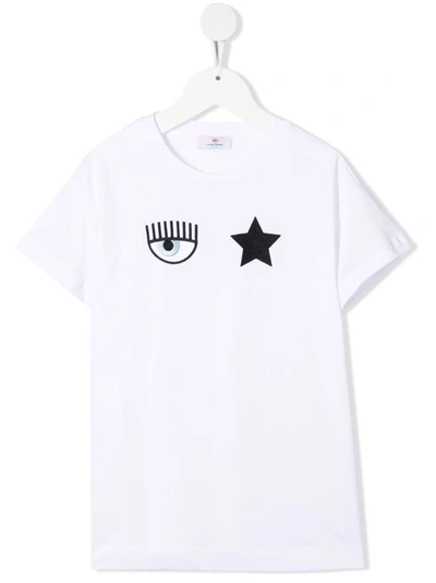 Chiara Ferragni Kids' Logo-printed T-shirt In White