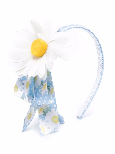 Monnalisa Floral-appliqué Hairband In Light Blue