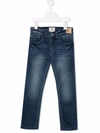 TIMBERLAND LOGO-PATCH SLIM-FIT JEANS