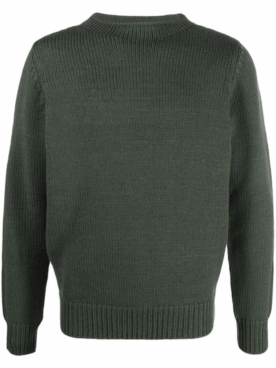 Dell'oglio Merino Knit Crew Neck Jumper In 绿色