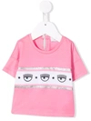 Chiara Ferragni White New Born T-shirt With Print In Pink