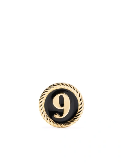 Maria Black Lucky Number 9 Coin In Gold