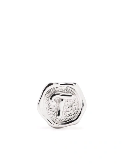 Maria Black Pop T Coin Pendant In Silver