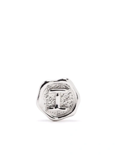 Maria Black Letter L Coin In Silver