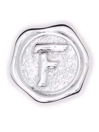 Maria Black Pop Letter F Coin In Silver