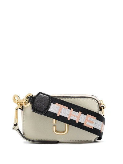 Marc Jacobs The Snapshot Leather Crossbody Bag In Grey