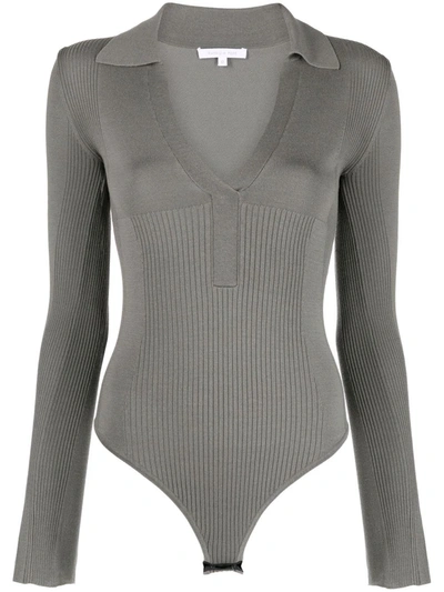Patrizia Pepe Plunging V-neck Body In Grey