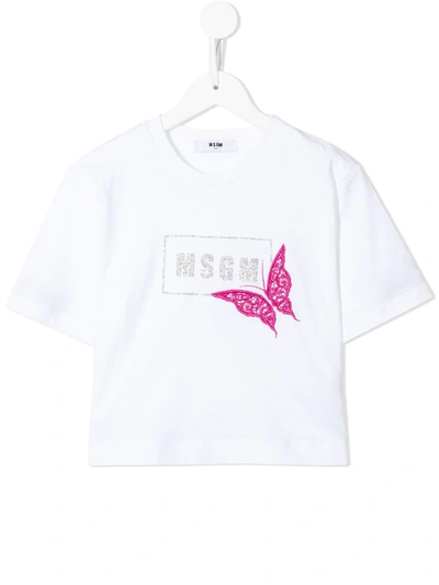 Msgm Logo-print T-shirt In White