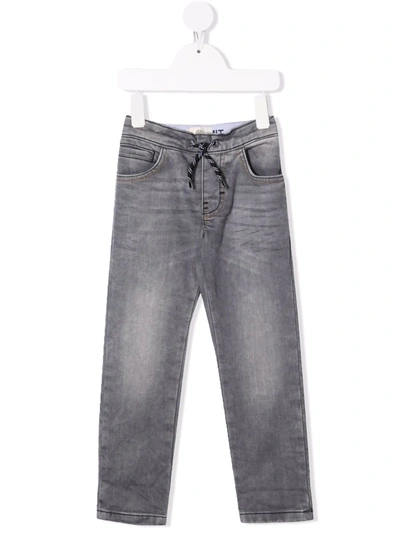 Timberland Babies' Drawstring Logo-waist Jeans In Grey