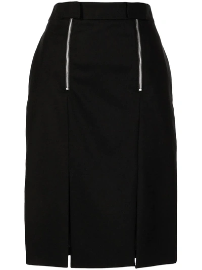 Eftychia High-waist Zip-detail Skirt In Black