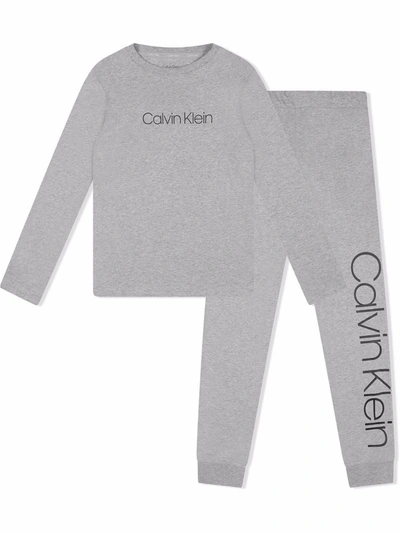 Calvin Klein Underwear Teen Logo-print Tracksuit Set In 灰色