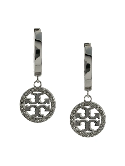 Tory Burch Miller Hoop Earrings In Silver