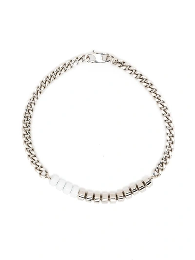 Alyx Beaded Curb Chain Necklace In Silver