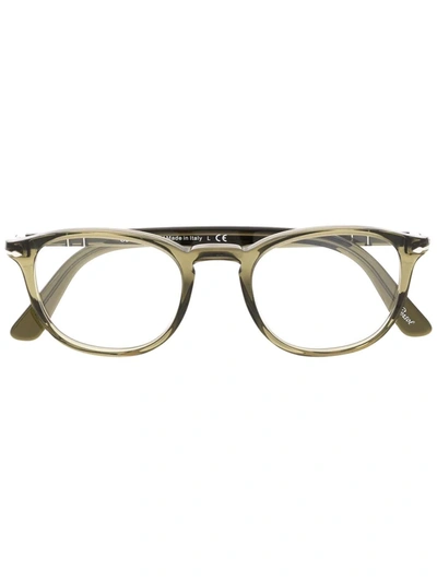 Persol Transparent Round-frame Glasses In Green