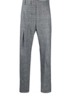 ALEXANDER MCQUEEN CHECK-PATTERN TAPERED WOOL TROUSERS