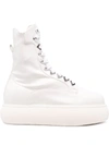 Attico Selene Flatform Ankle Boots In 白色
