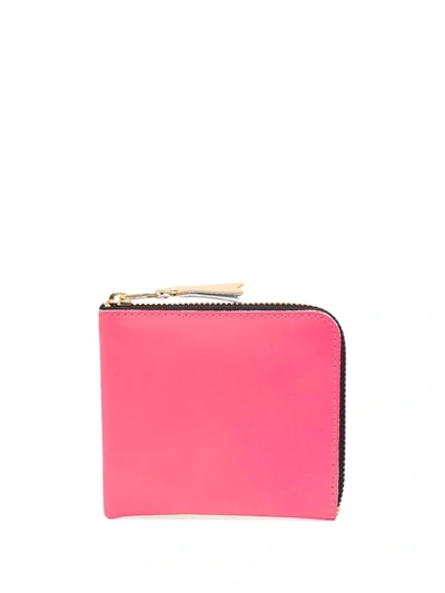 Comme Des Garçons Small Zip-arround Wallet In Pink