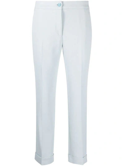 Etro High-waisted Cropped Trousers In Blue