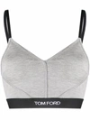 Tom Ford Stretch-modal Crop Top In Grey