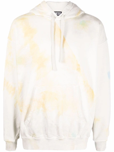 Diesel Cotton Sweatshirt With Tie-dye Effect - Atterley In White