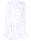 Alexander Mcqueen White Ruffle-detail Shirt Dress In White