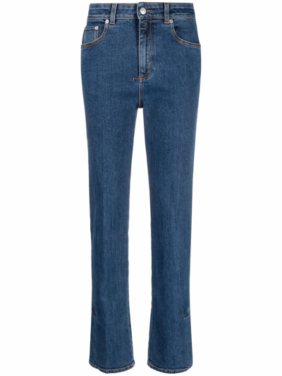 Alexander Mcqueen Blue Straight-leg Denim Jeans