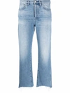 3x1 Mid-rise Cropped Jeans In 蓝色