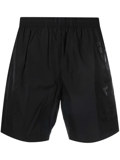 Alexander Mcqueen Knee-length Swim Shorts In Nero/nero