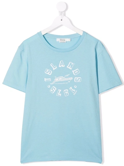 Bonpoint Teen Islands 1975-print T-shirt In Blue