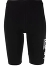 Dsquared2 D-squared2 Woman's Black Stretch Cotton  Cycling Shorts With Logo Print In 黑色