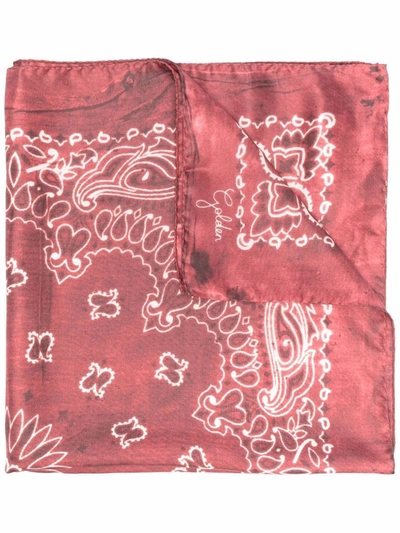 Golden Goose Paisley-print Silk Scarf In Red