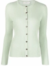 TORY BURCH RIBBED KNIT CARDIGAN