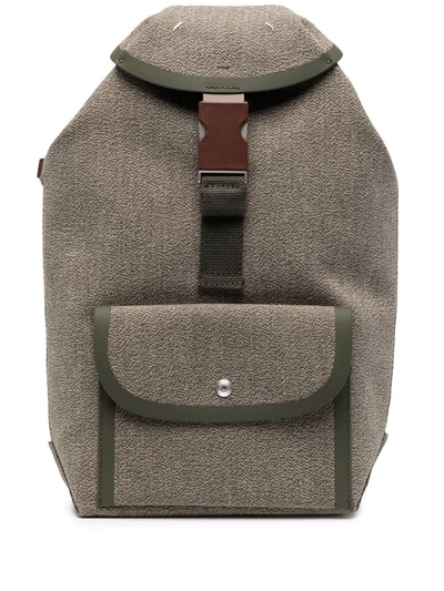 Maison Margiela Four-stitch Cotton Backpack In Green