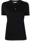 Stella Mccartney Embroidered Star Detail Cotton T-shirt In 黑色