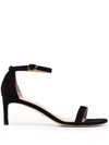 Stuart Weitzman Open-toed High-heeled Sandals In Black