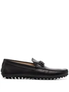 Tod's Cable-link Leather Loafers In Black