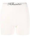 Khaite Bryant Intarsia Ribbed-knit Shorts In 中性色