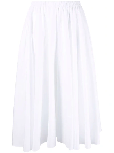 Khaite Meryl Pleated Poplin A-line Skirt In White
