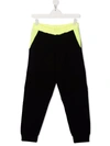 Balmain Teen Colour-block Track Pants In 黑色