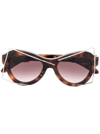 Kuboraum Oversized Tortoise Shell Sunglasses In Brown