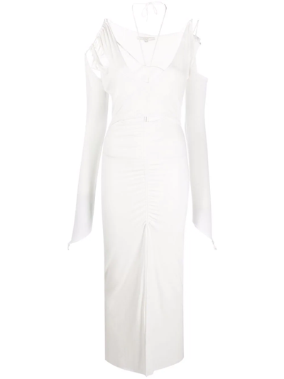 Manurí Cut-out Strap-detail Fitted Long Dress In White