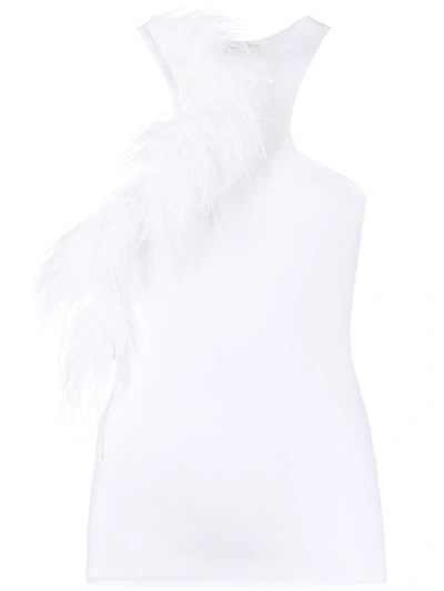Manurí Feather-detail Racer-detail Sleeveless Top In 黑色