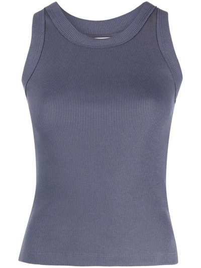 Styland Jersey Ribbed Knit Vest In Blau