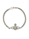 Vivienne Westwood Silver Mini Bas Relief Chain Bracelet In Silver