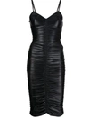 Alexander Wang Ruched Stretch-jersey Dress In Black